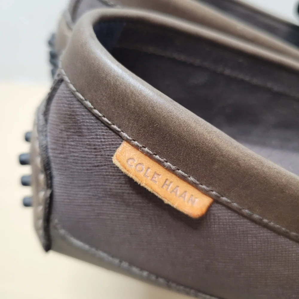 Cole Haan Howland Mens Brown Textured Leather Driving Penny Loafers C27353 10M